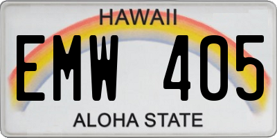 HI license plate EMW405