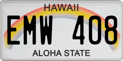 HI license plate EMW408