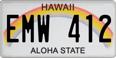 HI license plate EMW412