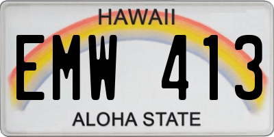 HI license plate EMW413