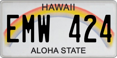 HI license plate EMW424