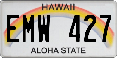 HI license plate EMW427