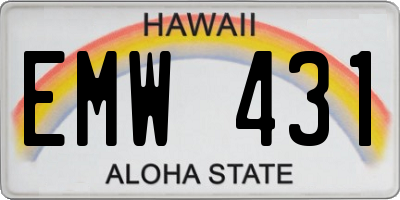 HI license plate EMW431