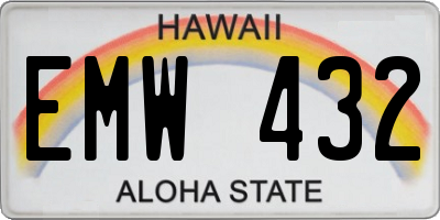 HI license plate EMW432
