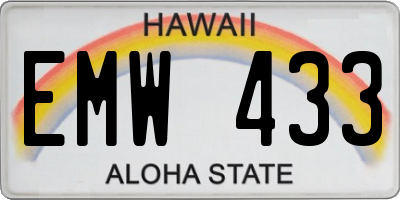 HI license plate EMW433