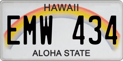 HI license plate EMW434