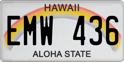 HI license plate EMW436
