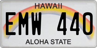 HI license plate EMW440