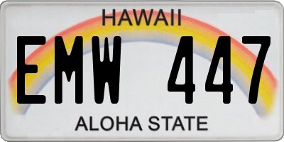 HI license plate EMW447