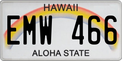 HI license plate EMW466