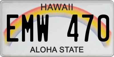 HI license plate EMW470