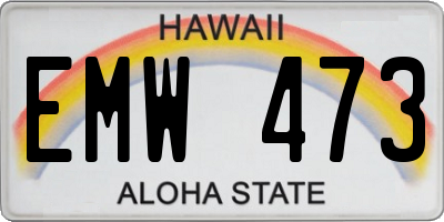 HI license plate EMW473