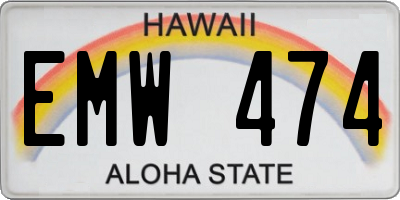 HI license plate EMW474