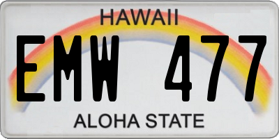 HI license plate EMW477