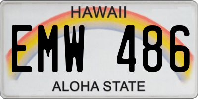 HI license plate EMW486