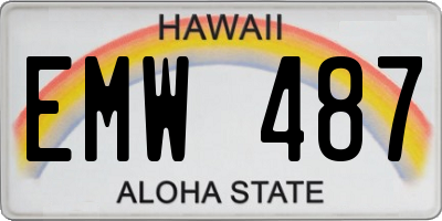 HI license plate EMW487