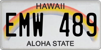 HI license plate EMW489
