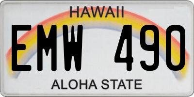 HI license plate EMW490