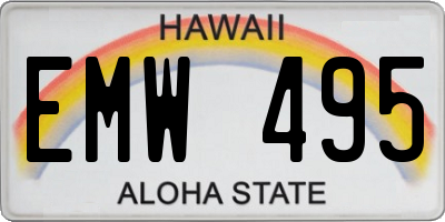 HI license plate EMW495