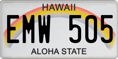 HI license plate EMW505