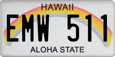 HI license plate EMW511