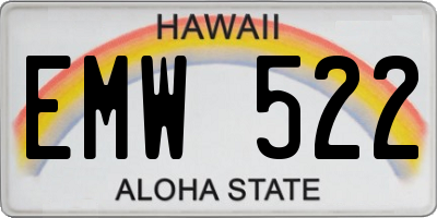 HI license plate EMW522