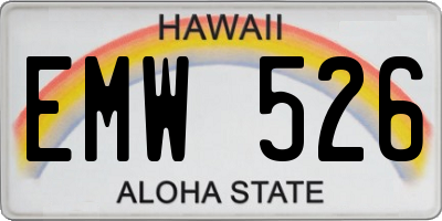 HI license plate EMW526