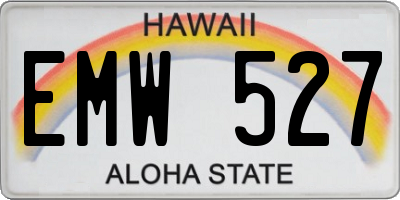 HI license plate EMW527