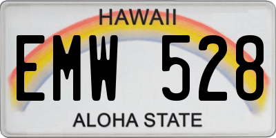 HI license plate EMW528