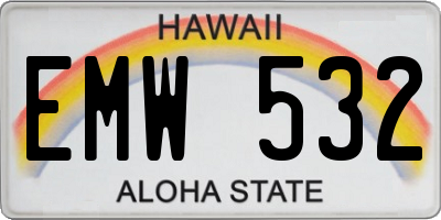 HI license plate EMW532