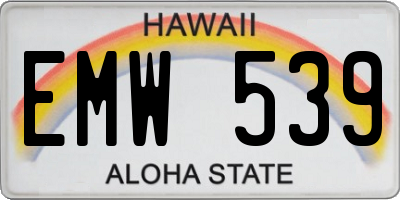 HI license plate EMW539
