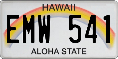 HI license plate EMW541