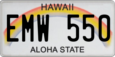HI license plate EMW550
