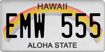HI license plate EMW555