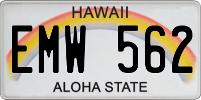 HI license plate EMW562