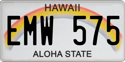HI license plate EMW575