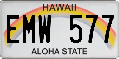 HI license plate EMW577