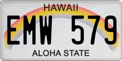 HI license plate EMW579