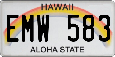 HI license plate EMW583