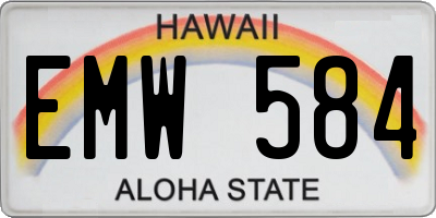 HI license plate EMW584