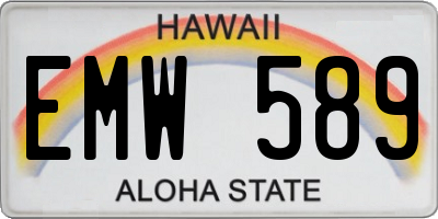HI license plate EMW589