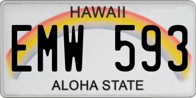 HI license plate EMW593