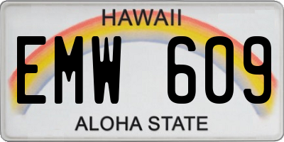 HI license plate EMW609