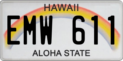 HI license plate EMW611