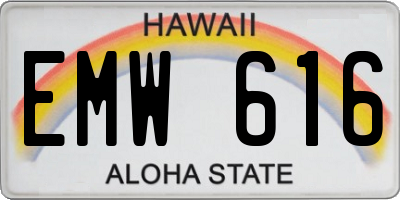HI license plate EMW616