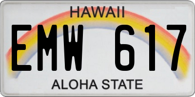 HI license plate EMW617