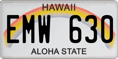 HI license plate EMW630