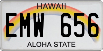 HI license plate EMW656