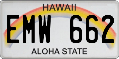 HI license plate EMW662