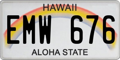 HI license plate EMW676